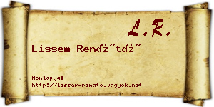 Lissem Renátó névjegykártya